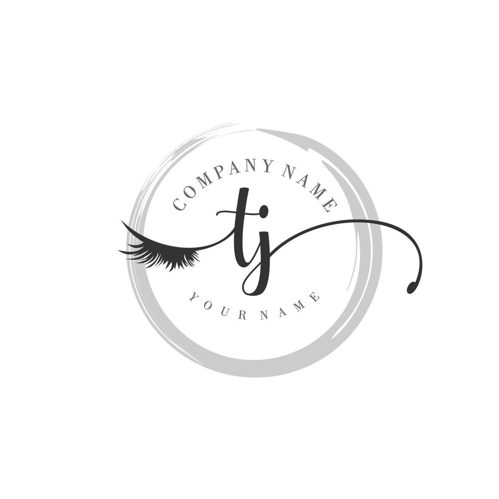 initial TJ logo handwriting beauty salon fashion modern luxury monogram vector