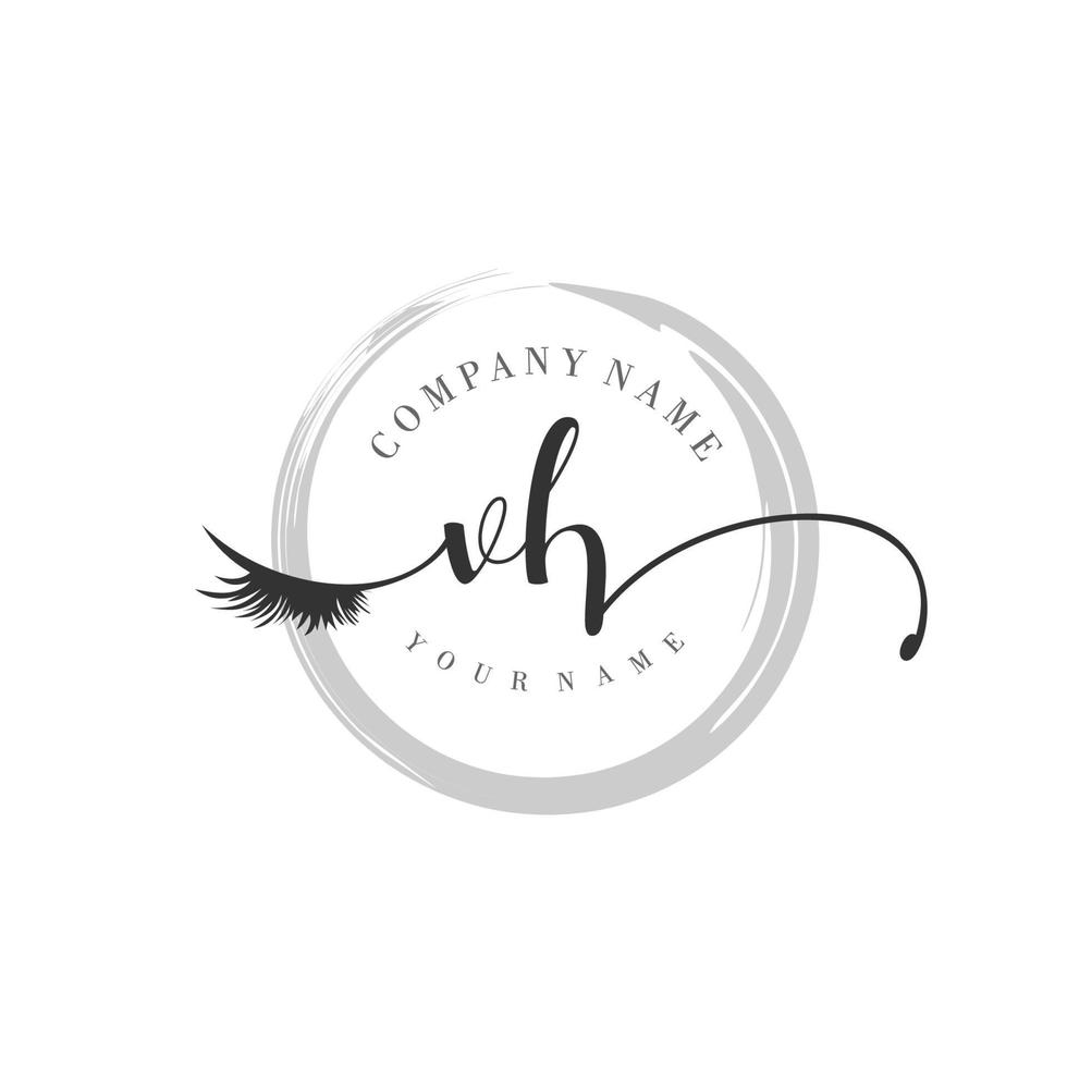 inicial vh logo escritura salón de belleza moda moderno lujo monograma vector