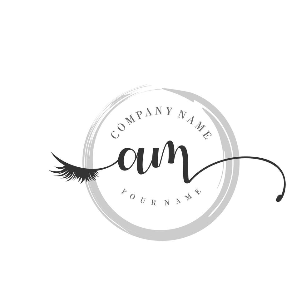 initial AM logo handwriting beauty salon fashion modern luxury monogram vector