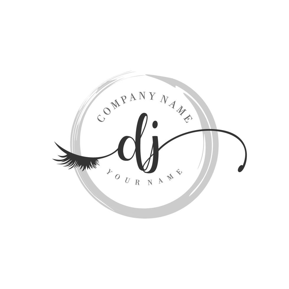 initial DJ logo handwriting beauty salon fashion modern luxury monogram vector