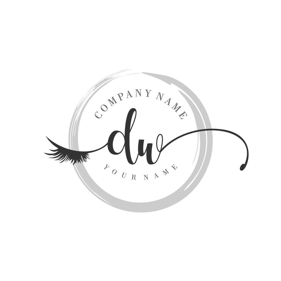 initial DW logo handwriting beauty salon fashion modern luxury monogram vector