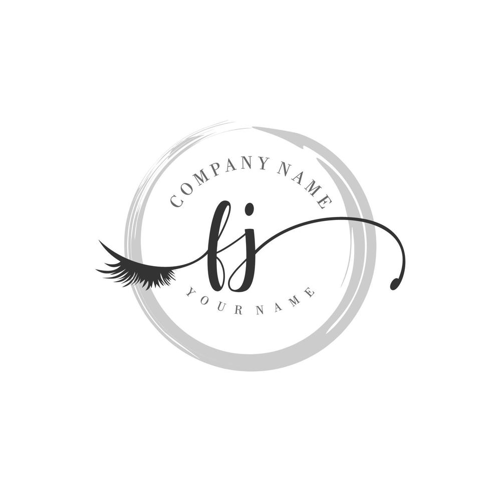 initial FJ logo handwriting beauty salon fashion modern luxury monogram vector