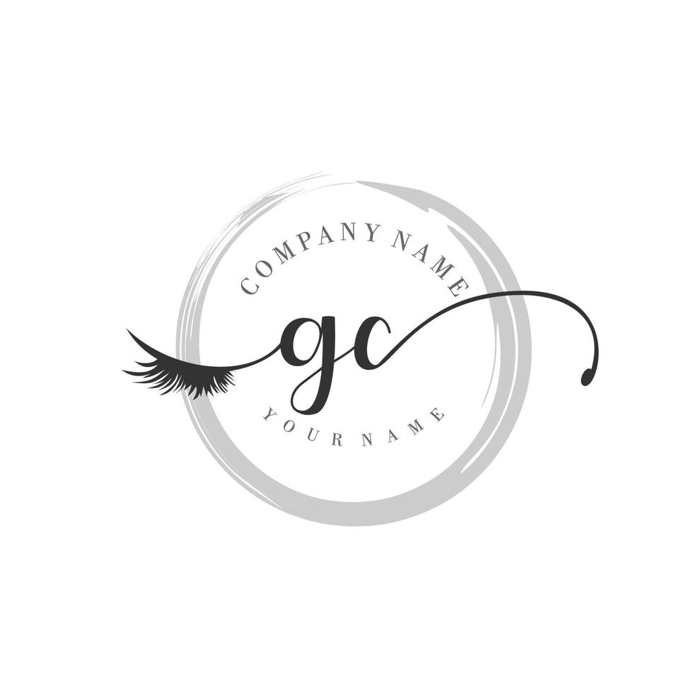 initial GC logo handwriting beauty salon fashion modern luxury monogram vector