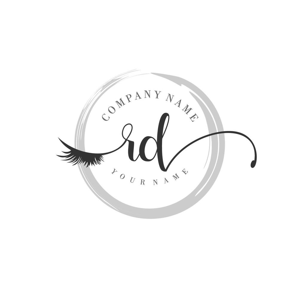 initial RD logo handwriting beauty salon fashion modern luxury monogram vector