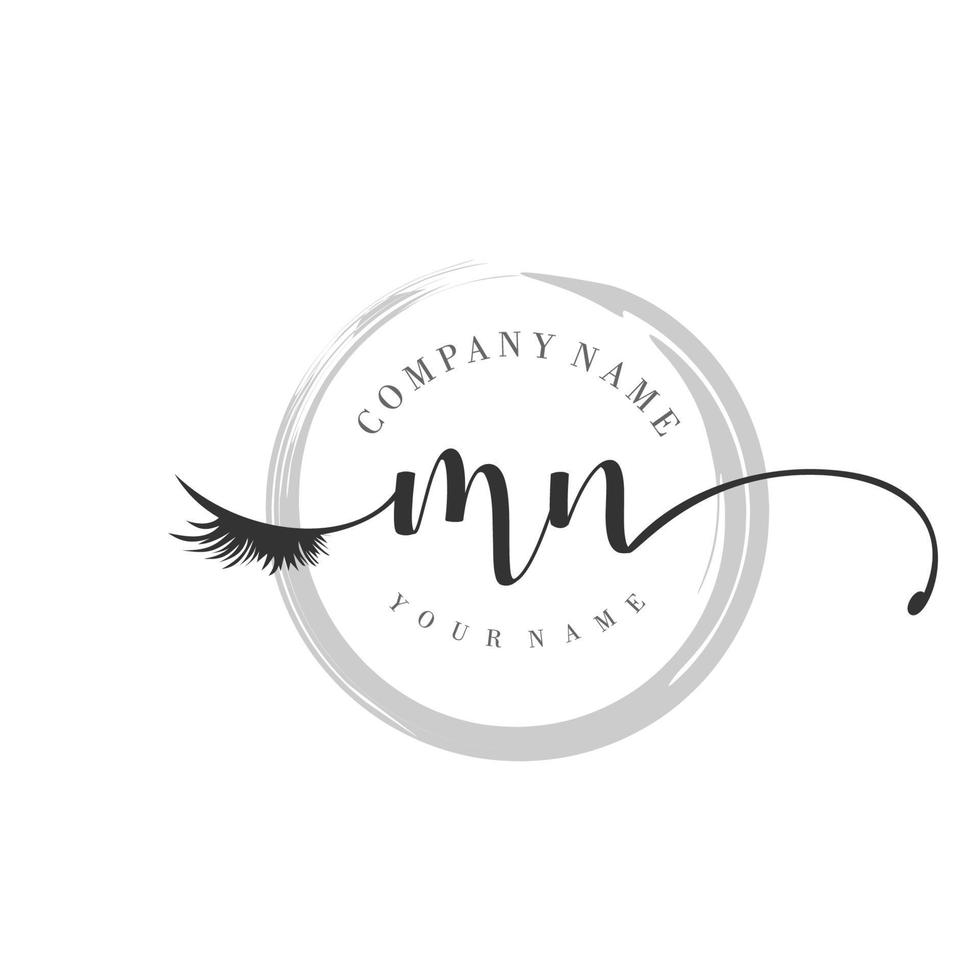 initial MN logo handwriting beauty salon fashion modern luxury monogram vector