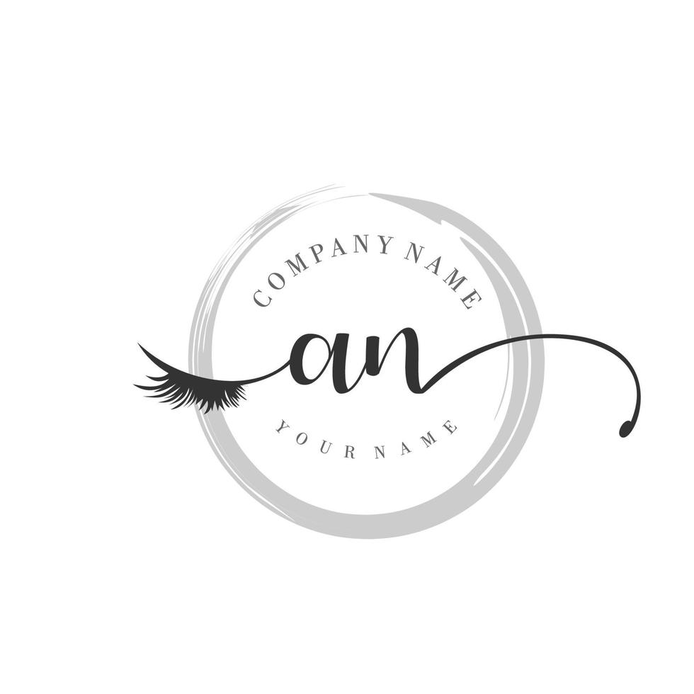 initial AN logo handwriting beauty salon fashion modern luxury monogram vector