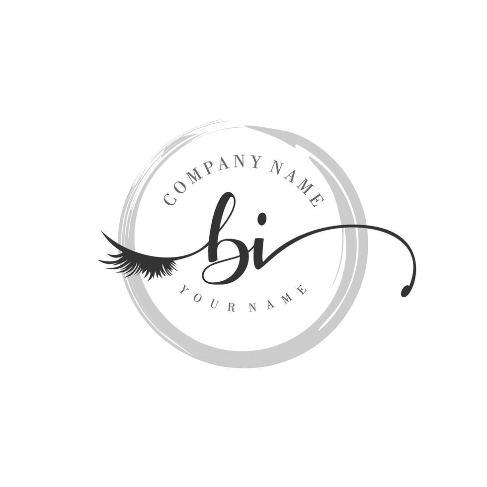 initial BI logo handwriting beauty salon fashion modern luxury monogram vector