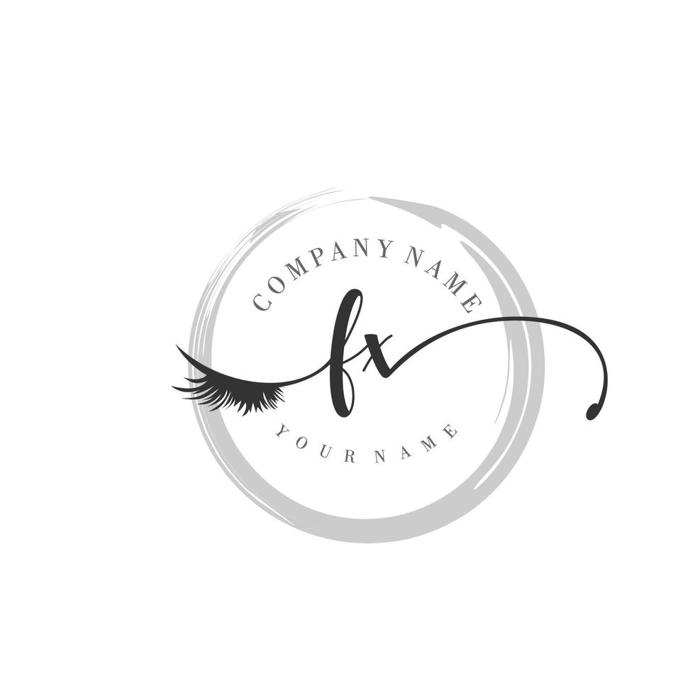initial FX logo handwriting beauty salon fashion modern luxury monogram vector