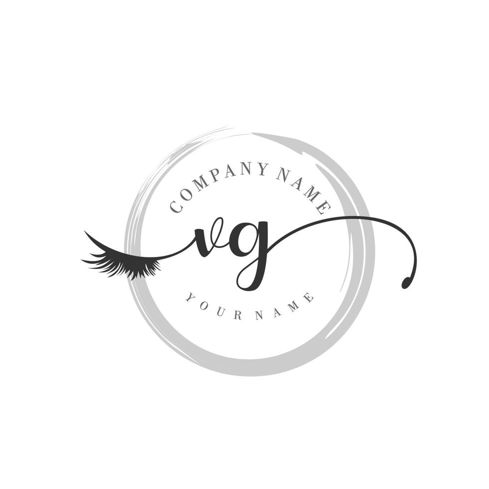 inicial vg logo escritura salón de belleza moda moderno lujo monograma vector