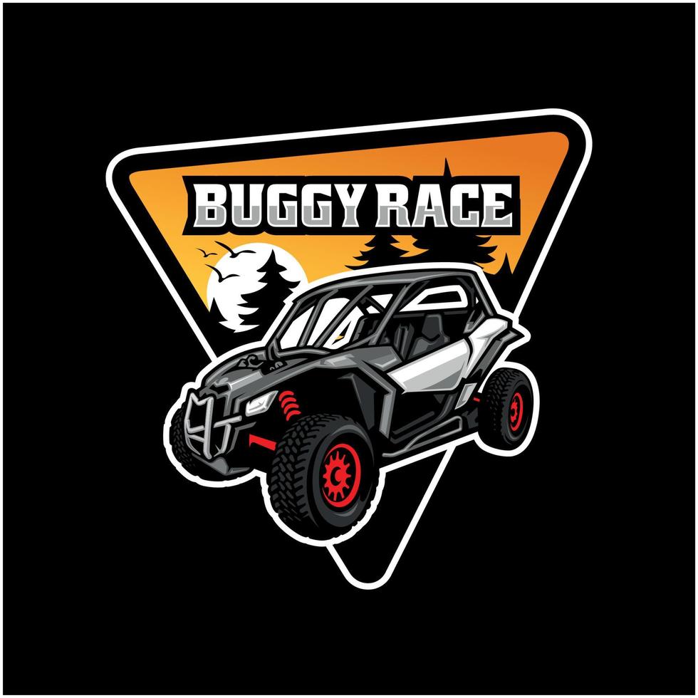 buggy deporte extremo ilustración emblema logo vector en fondo negro