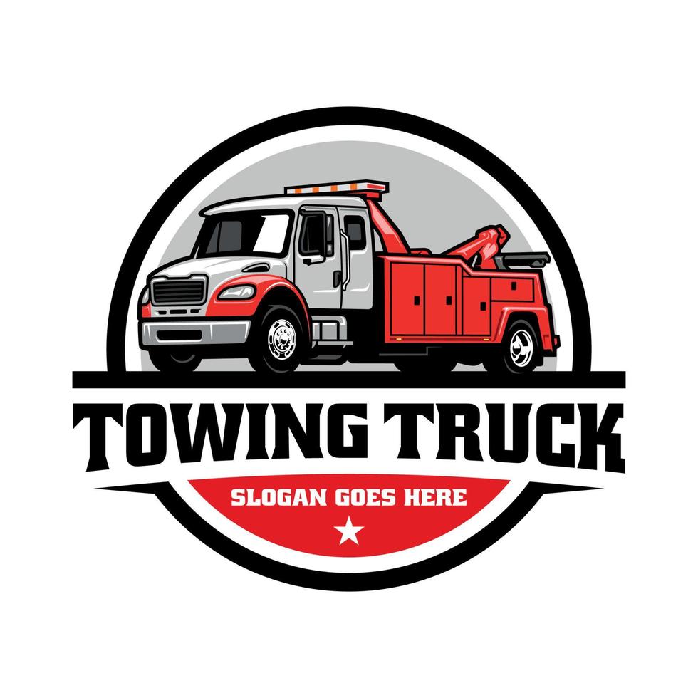 Towing and service truck illustration logo vector