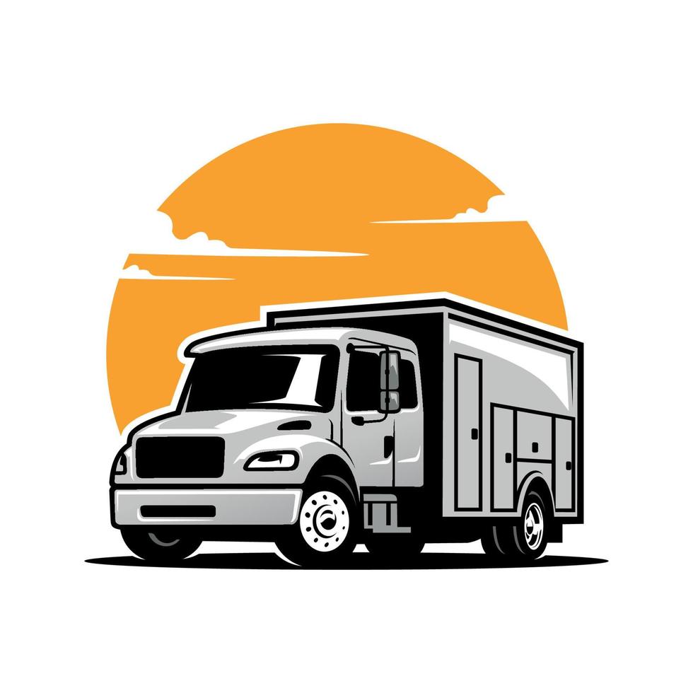 vector de ilustración de camión de remolque y servicio de carretera