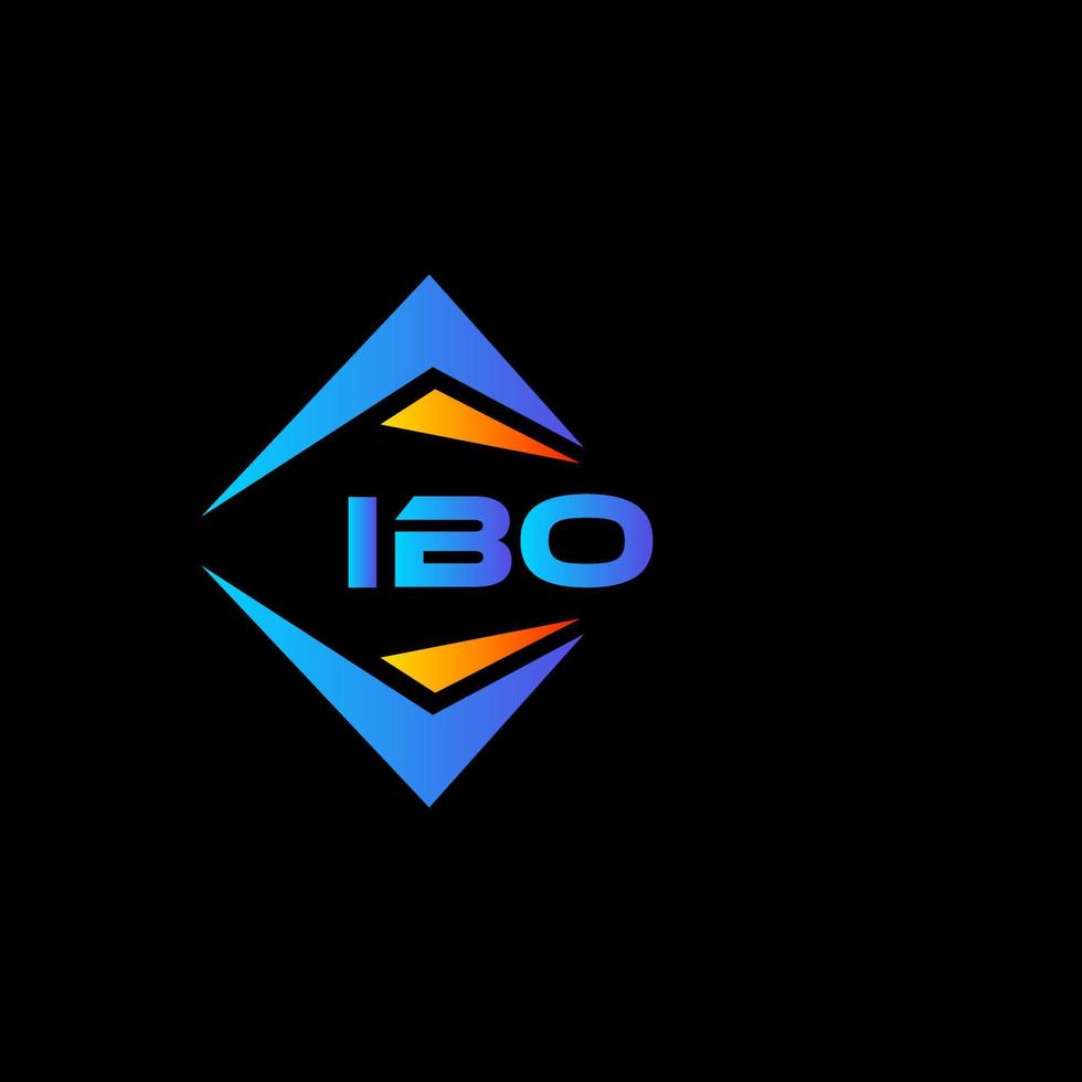 Diseño de logotipo de tecnología abstracta de ibo sobre fondo blanco. concepto de logotipo de letra de iniciales creativas de ibo. vector