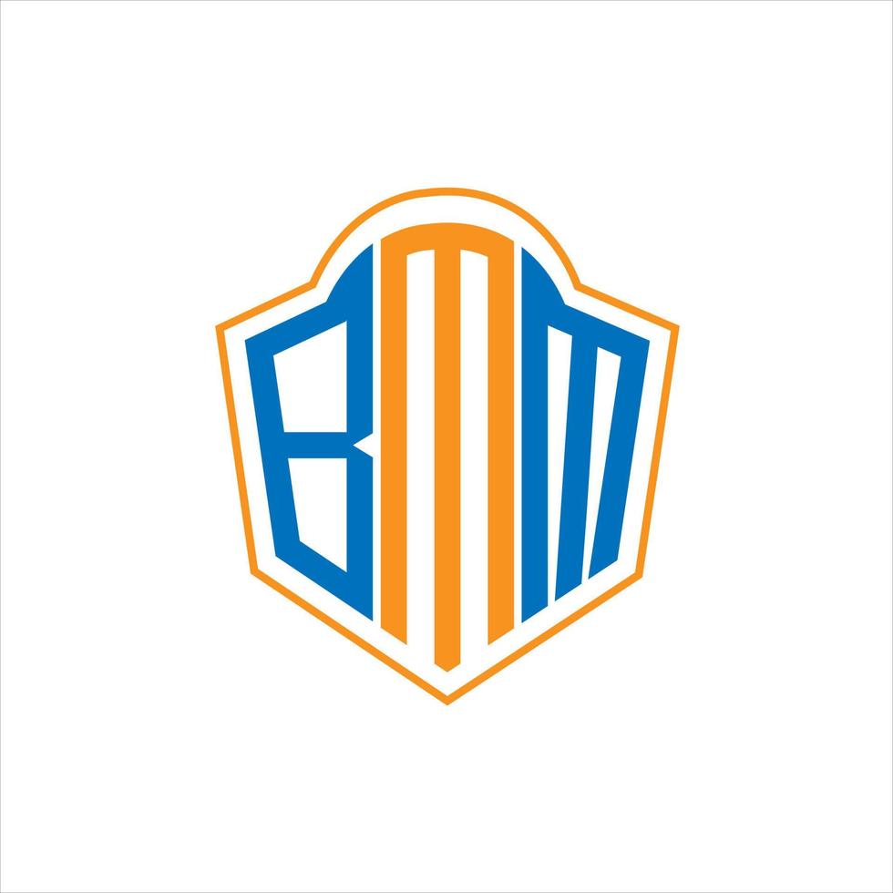 BMM abstract monogram shield logo design on white background. BMM creative initials letter logo. vector