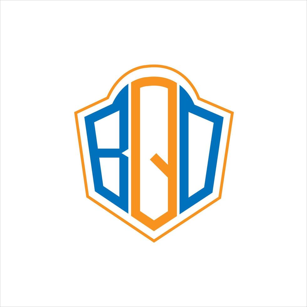 Diseño de logotipo de escudo de monograma abstracto bqo sobre fondo blanco. logotipo de la letra de las iniciales creativas de bqo. vector