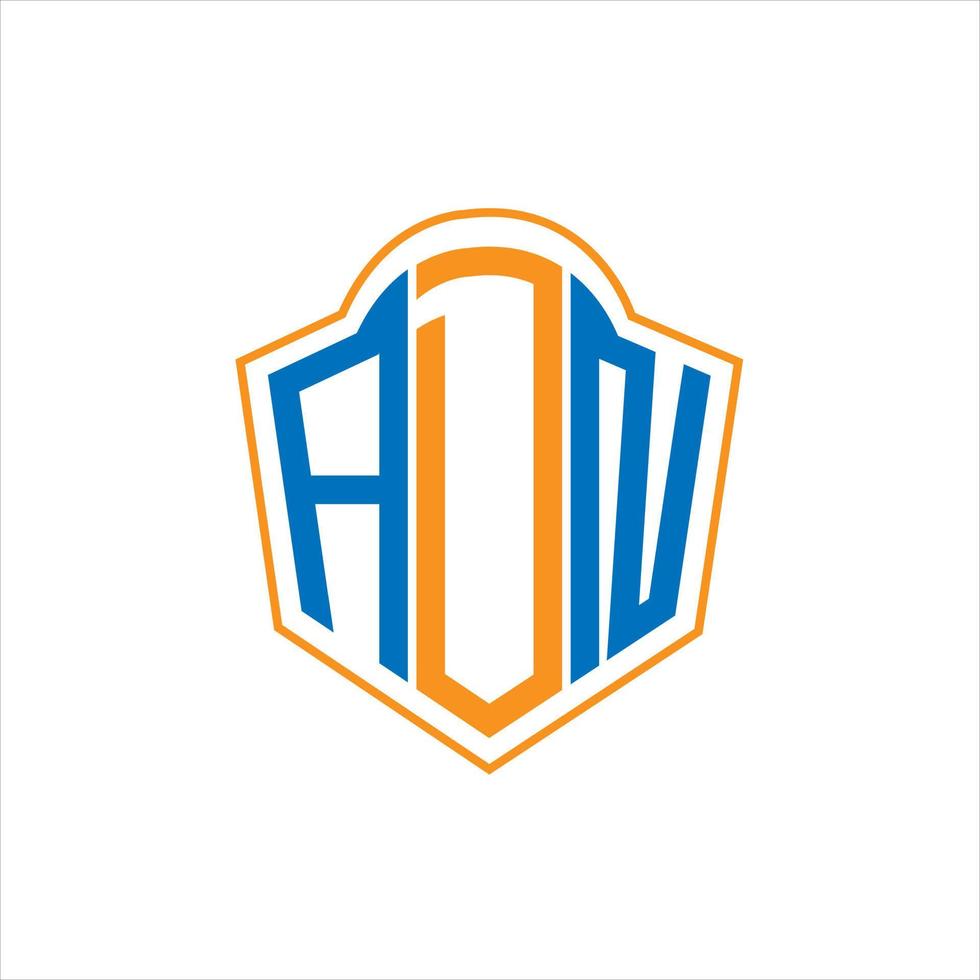 adn diseño de logotipo de escudo de monograma abstracto sobre fondo blanco. adn logotipo de letra inicial creativa. vector