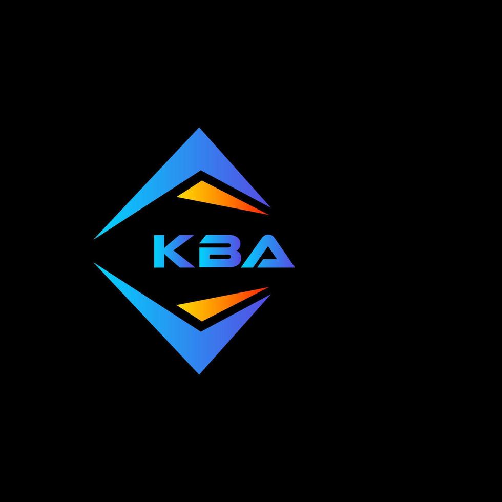 diseño de logotipo de tecnología abstracta kba sobre fondo negro. concepto de logotipo de letra de iniciales creativas kba. vector