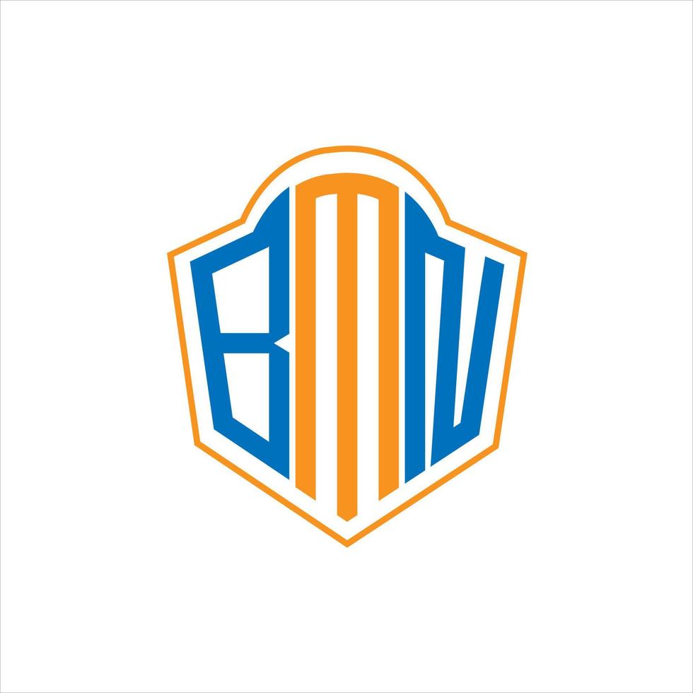 diseño de logotipo de escudo de monograma abstracto bmn sobre fondo blanco. logotipo de la letra de las iniciales creativas bmn. vector