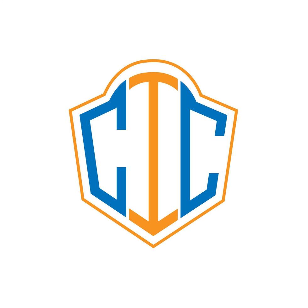diseño de logotipo de escudo de monograma abstracto cic sobre fondo blanco. logotipo de la letra de las iniciales creativas cic. vector
