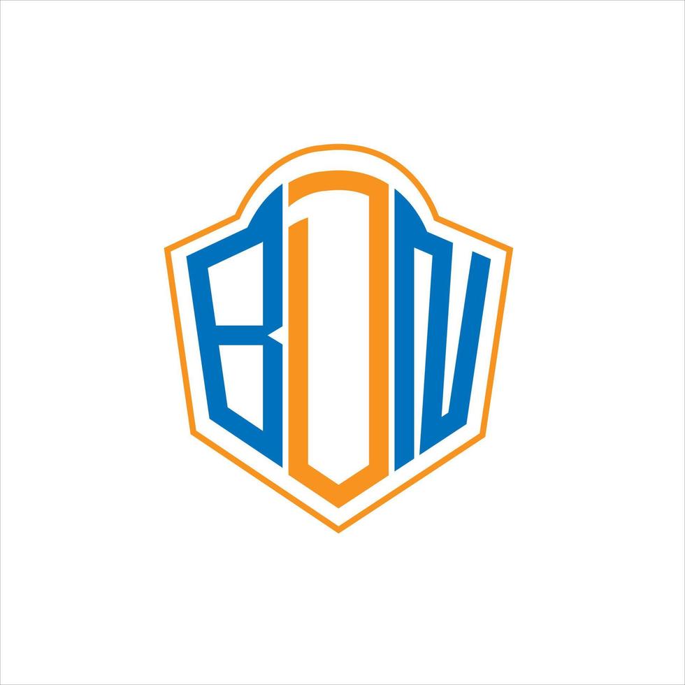 diseño de logotipo de escudo de monograma abstracto bdn sobre fondo blanco. logotipo de la letra de las iniciales creativas bdn. vector