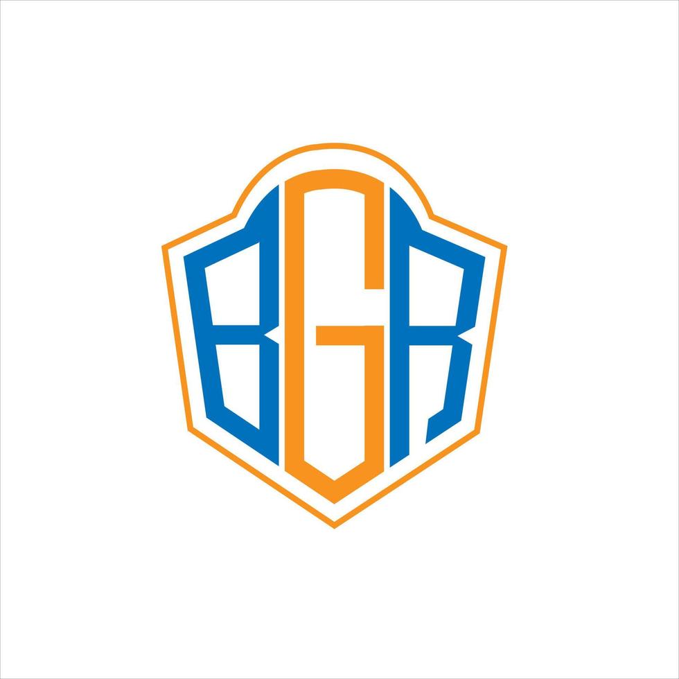 BGR abstract monogram shield logo design on white background. BGR creative initials letter logo. vector