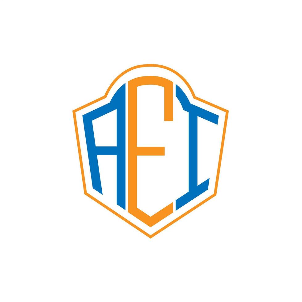 AEI abstract monogram shield logo design on white background. AEI creative initials letter logo. vector
