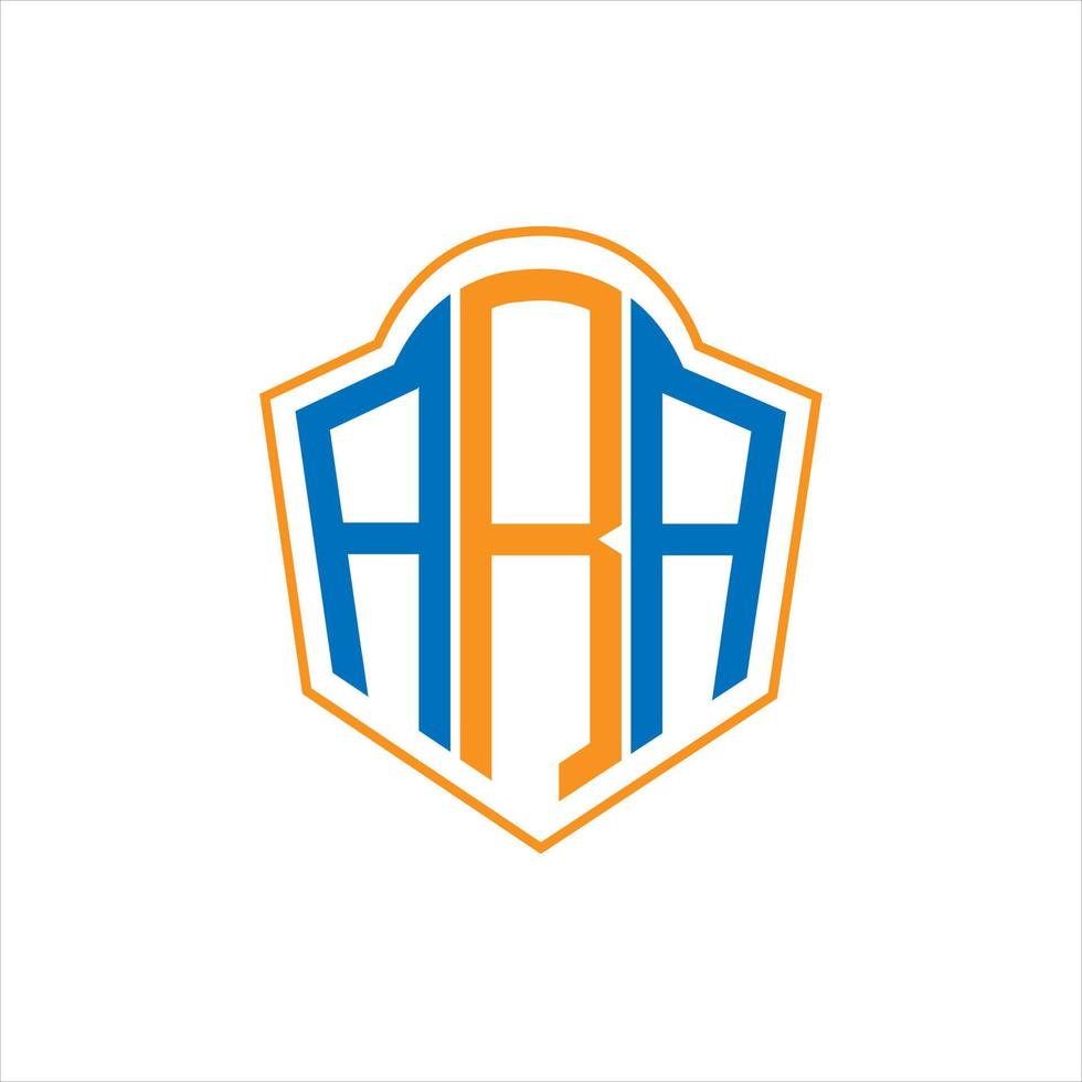 ARA abstract monogram shield logo design on white background. ARA creative initials letter logo. vector