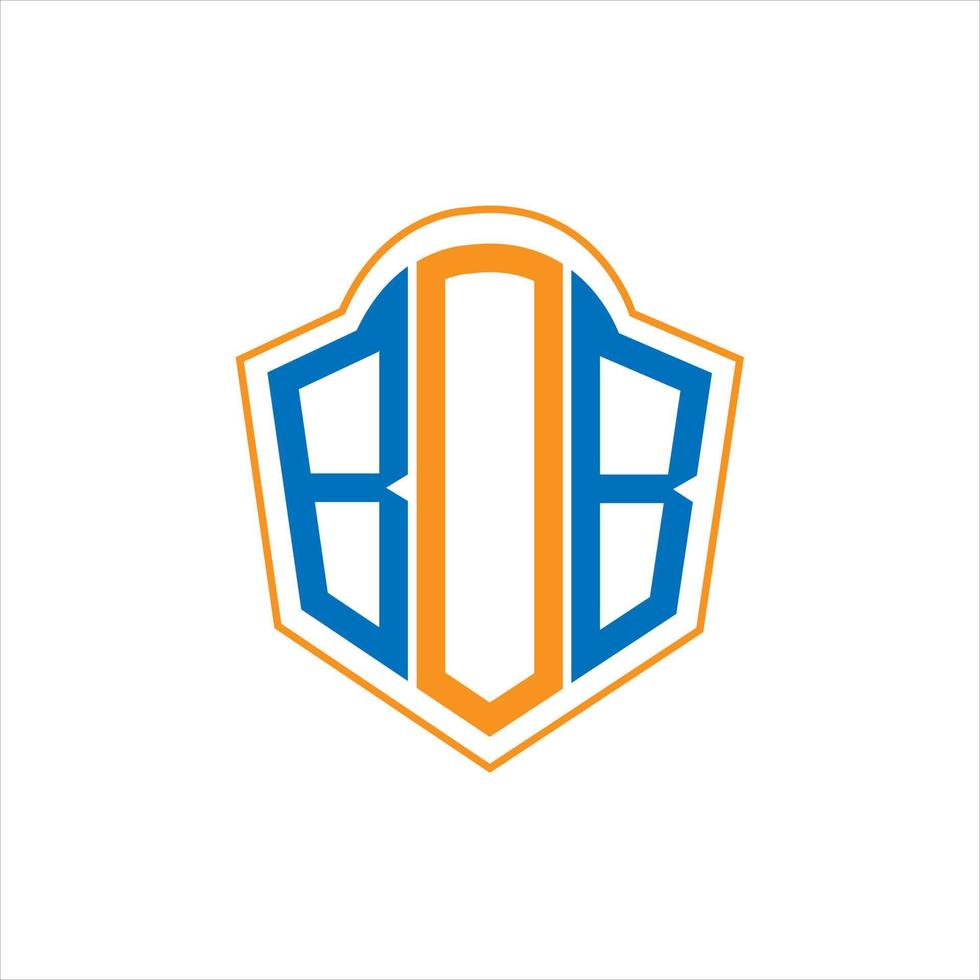 BOB abstract monogram shield logo design on white background. BOB creative initials letter logo. vector