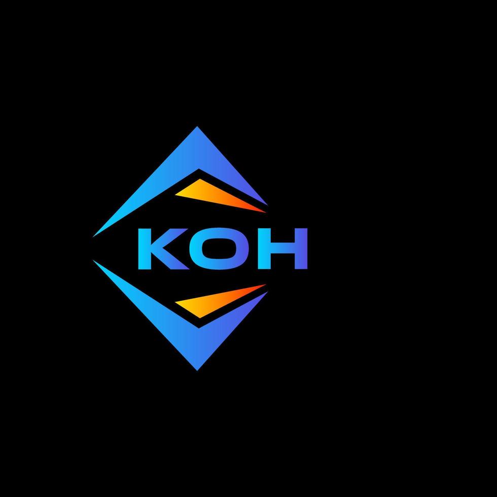 diseño de logotipo de tecnología abstracta koh sobre fondo negro. concepto de logotipo de letra de iniciales creativas de koh. vector