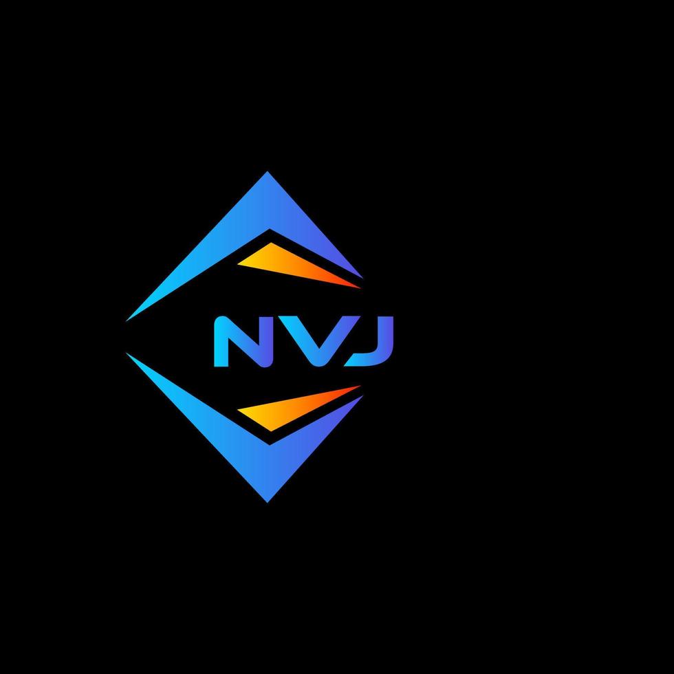 NVJ abstract technology logo design on Black background. NVJ creative initials letter logo concept. vector