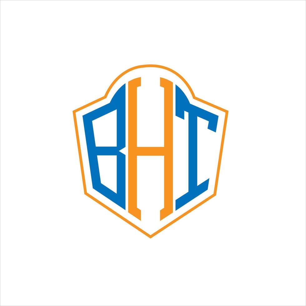 bht diseño de logotipo de escudo de monograma abstracto sobre fondo blanco. logotipo de la letra de las iniciales creativas bht. vector