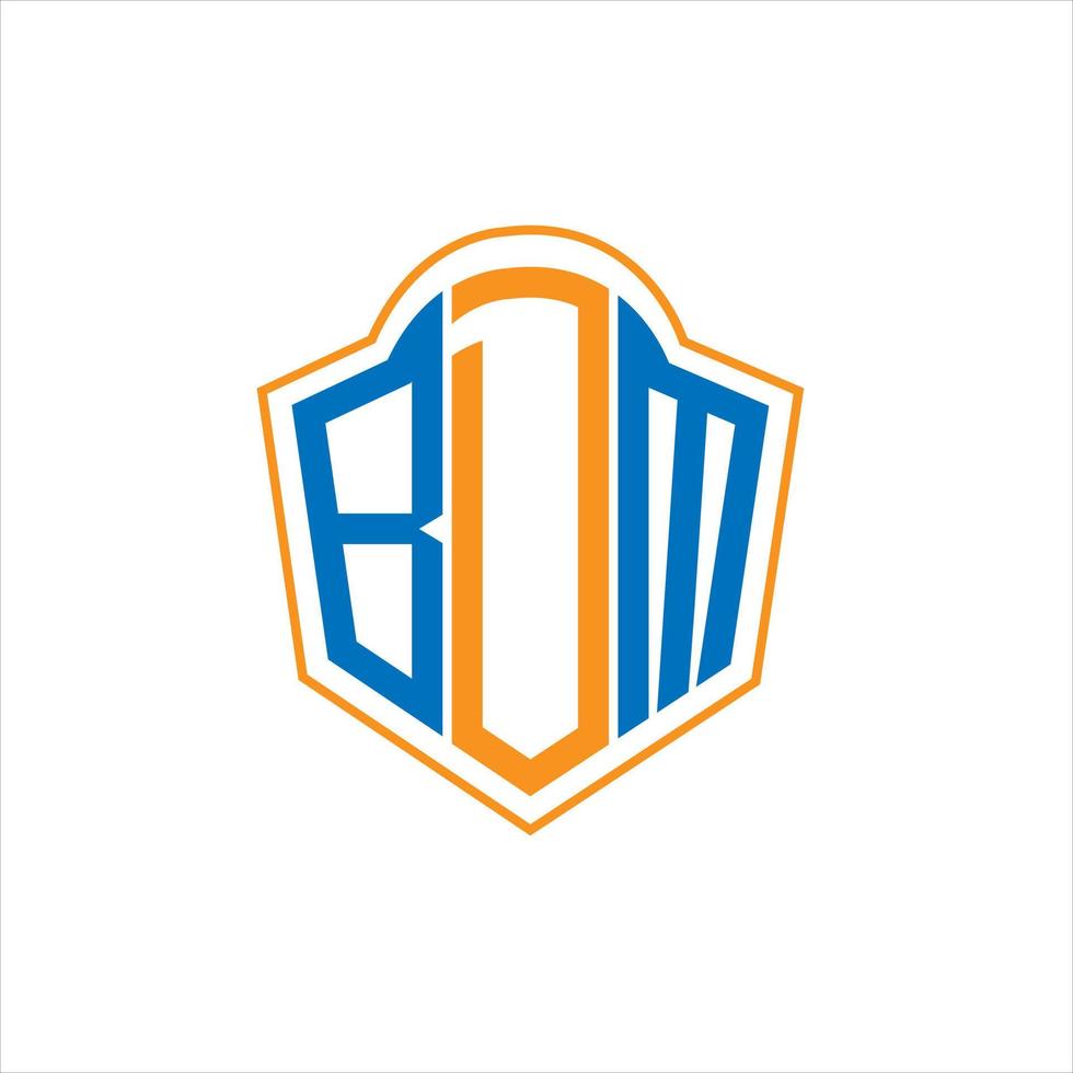 diseño de logotipo de escudo de monograma abstracto bdm sobre fondo blanco. logotipo de la letra de las iniciales creativas bdm. vector