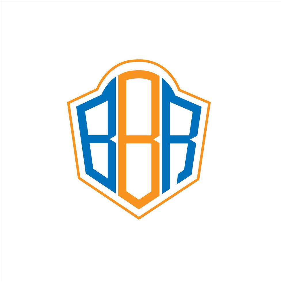 BBR abstract monogram shield logo design on white background. BBR creative initials letter logo. vector