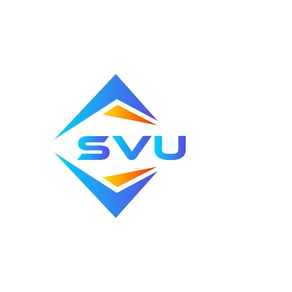 diseño de logotipo de tecnología abstracta svu sobre fondo blanco. concepto de logotipo de letra de iniciales creativas svu. vector