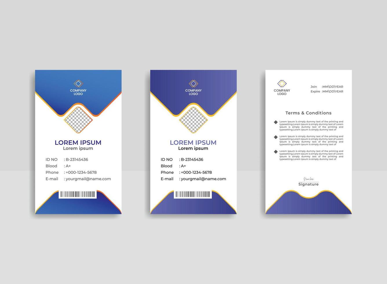 Creative and modern id card template design vector