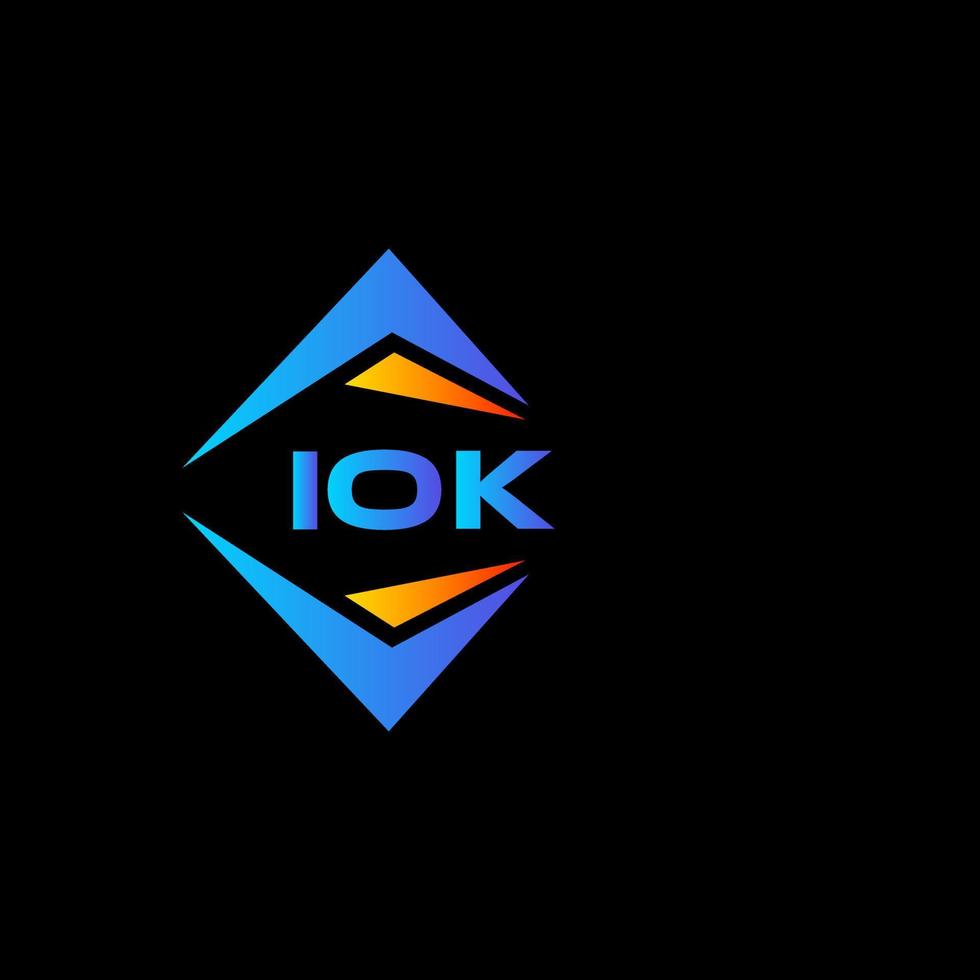 Diseño de logotipo de tecnología abstracta de iok sobre fondo blanco. concepto de logotipo de letra inicial creativa iok. vector