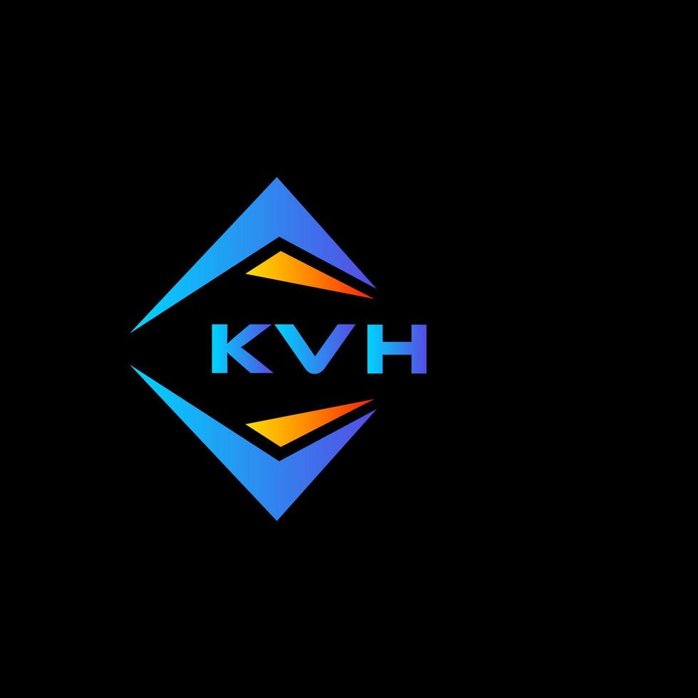 diseño de logotipo de tecnología abstracta kvh sobre fondo negro. concepto de logotipo de letra de iniciales creativas kvh. vector