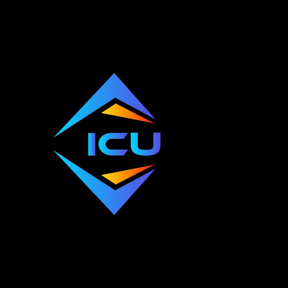 diseño de logotipo de tecnología abstracta icu sobre fondo blanco. concepto de logotipo de letra de iniciales creativas de icu. vector