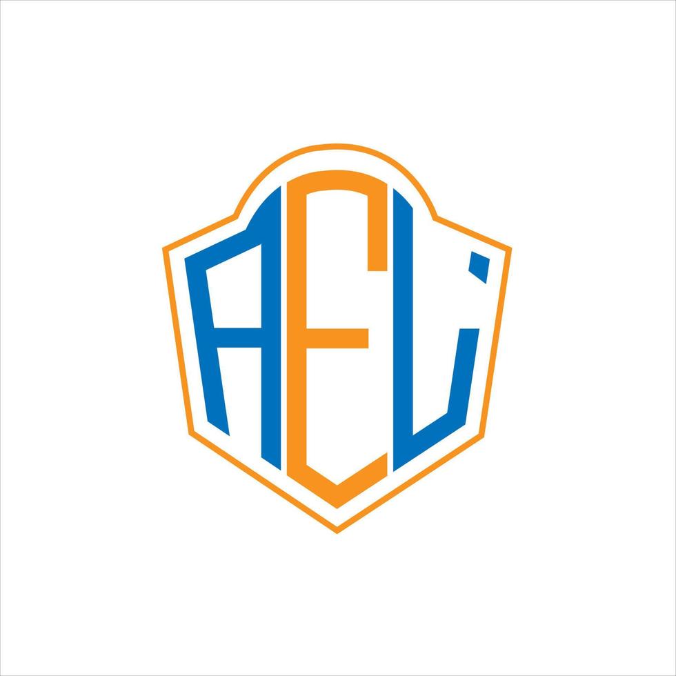 ael diseño de logotipo de escudo de monograma abstracto sobre fondo blanco. logotipo de la letra de las iniciales creativas ael. vector