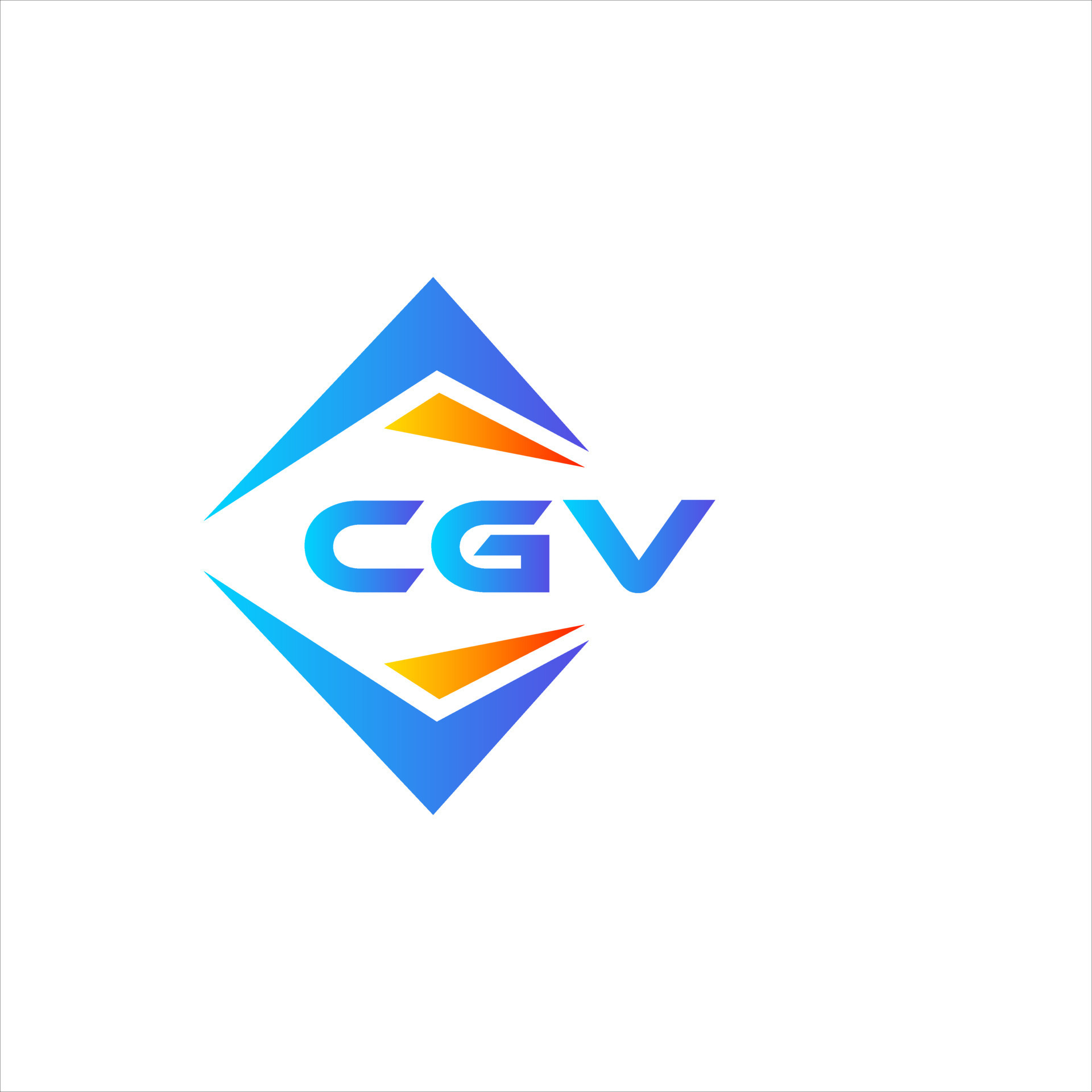CGV abstract technology logo design on white background. CGV creative