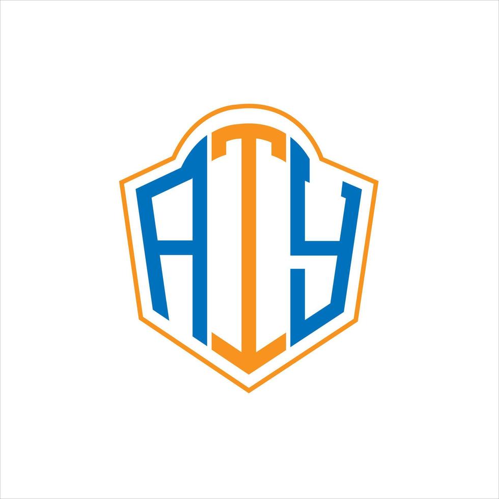 ATY abstract monogram shield logo design on white background. ATY creative initials letter logo. vector