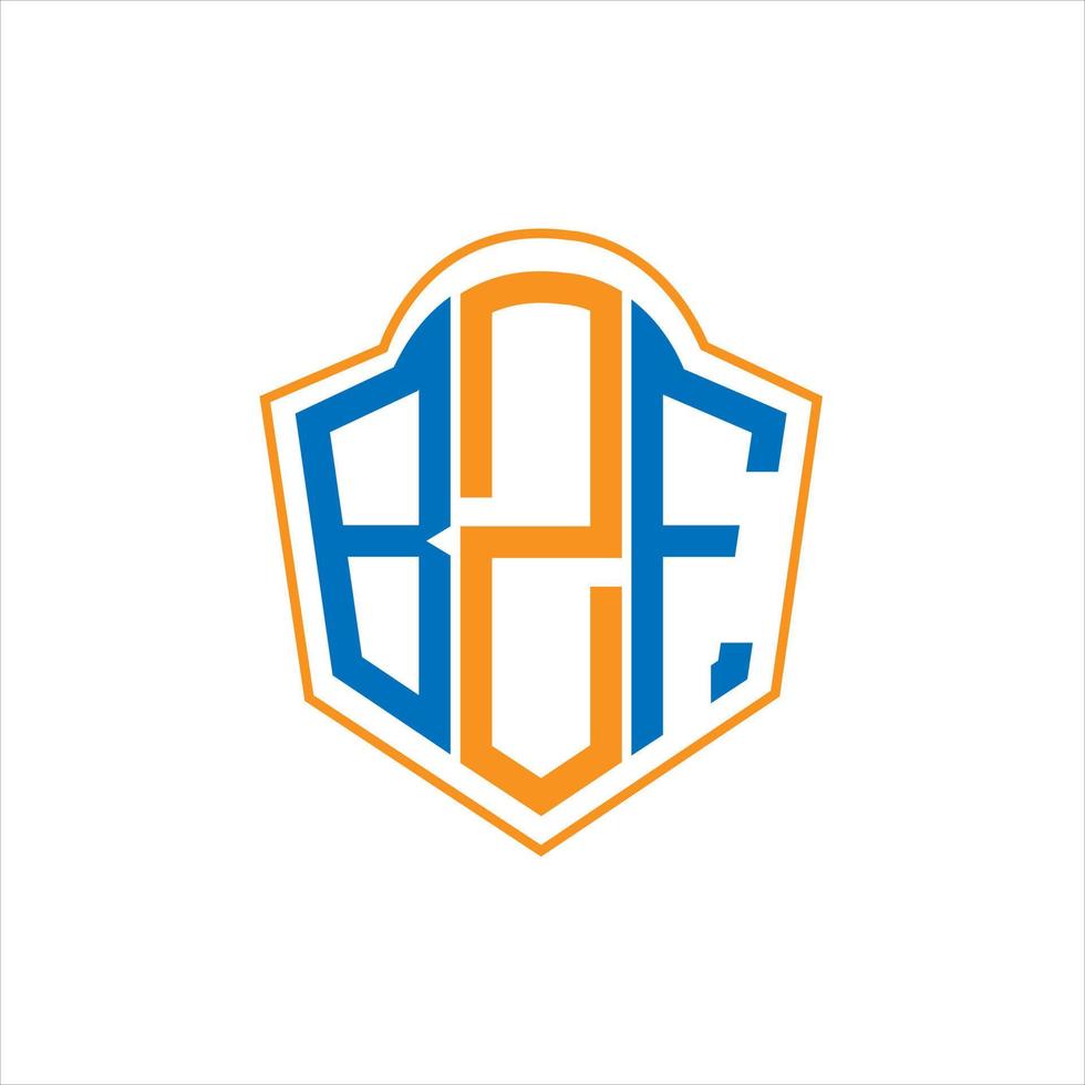 Diseño de logotipo de escudo de monograma abstracto bzf sobre fondo blanco. logotipo de la letra de las iniciales creativas bzf. vector