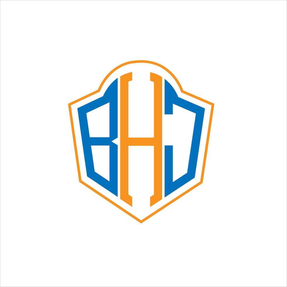 BHJ abstract monogram shield logo design on white background. BHJ creative initials letter logo. vector
