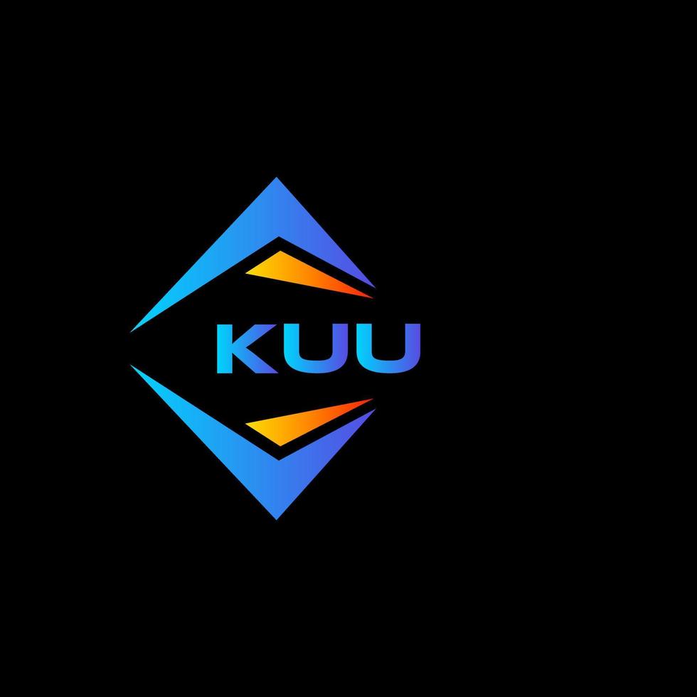 diseño de logotipo de tecnología abstracta kuu sobre fondo negro. concepto de logotipo de letra de iniciales creativas kuu. vector