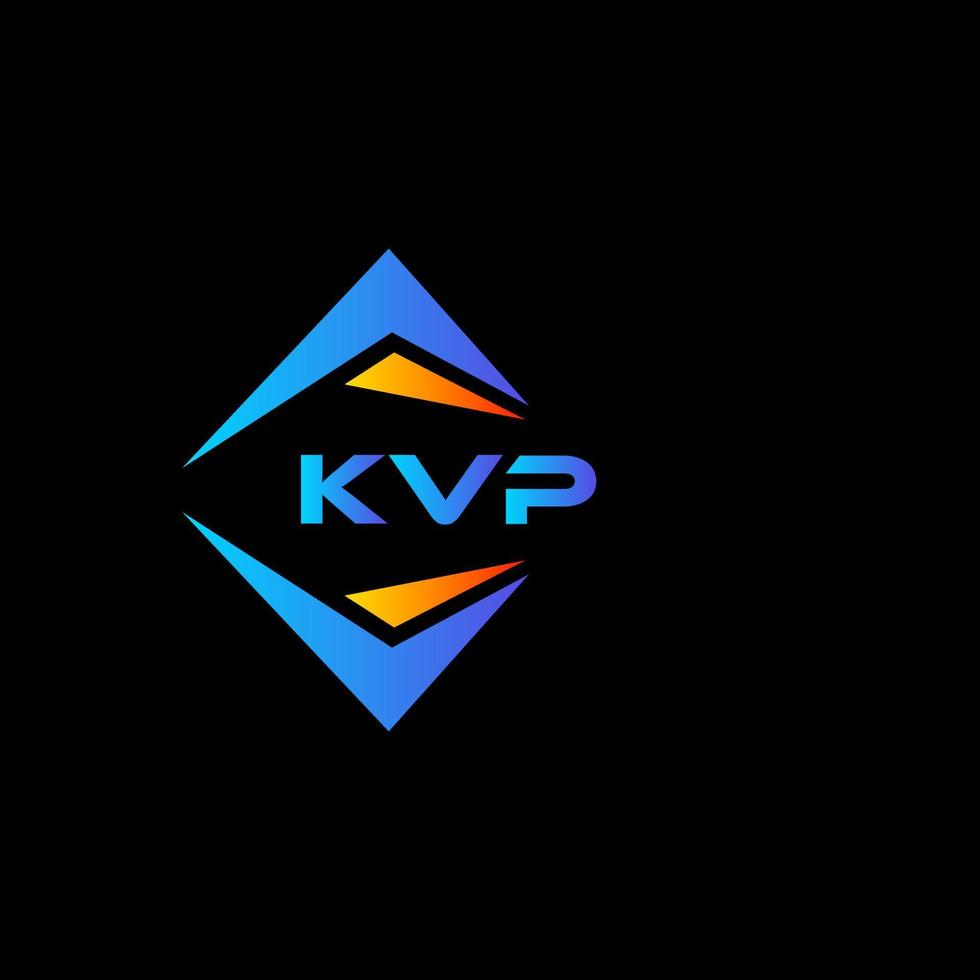 diseño de logotipo de tecnología abstracta kvp sobre fondo negro. concepto de logotipo de letra de iniciales creativas kvp. vector