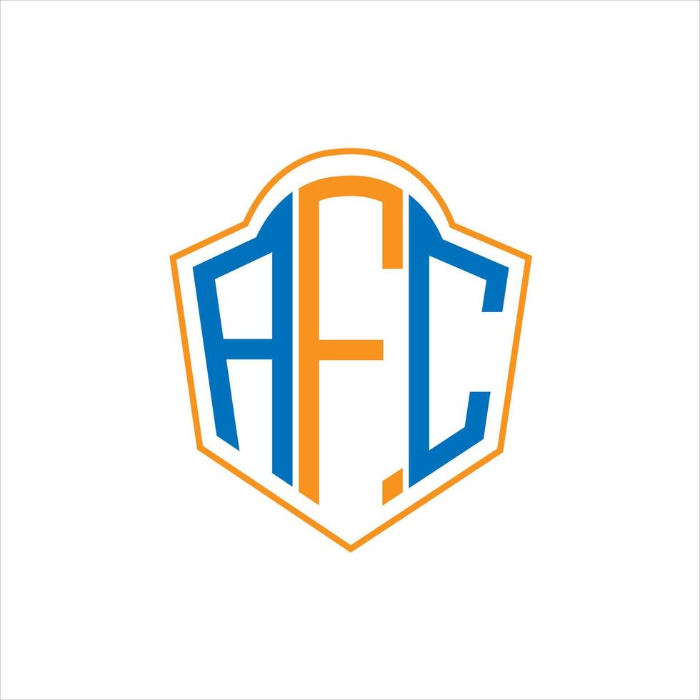 diseño de logotipo de escudo de monograma abstracto afc sobre fondo blanco. logotipo de la letra de las iniciales creativas afc. vector