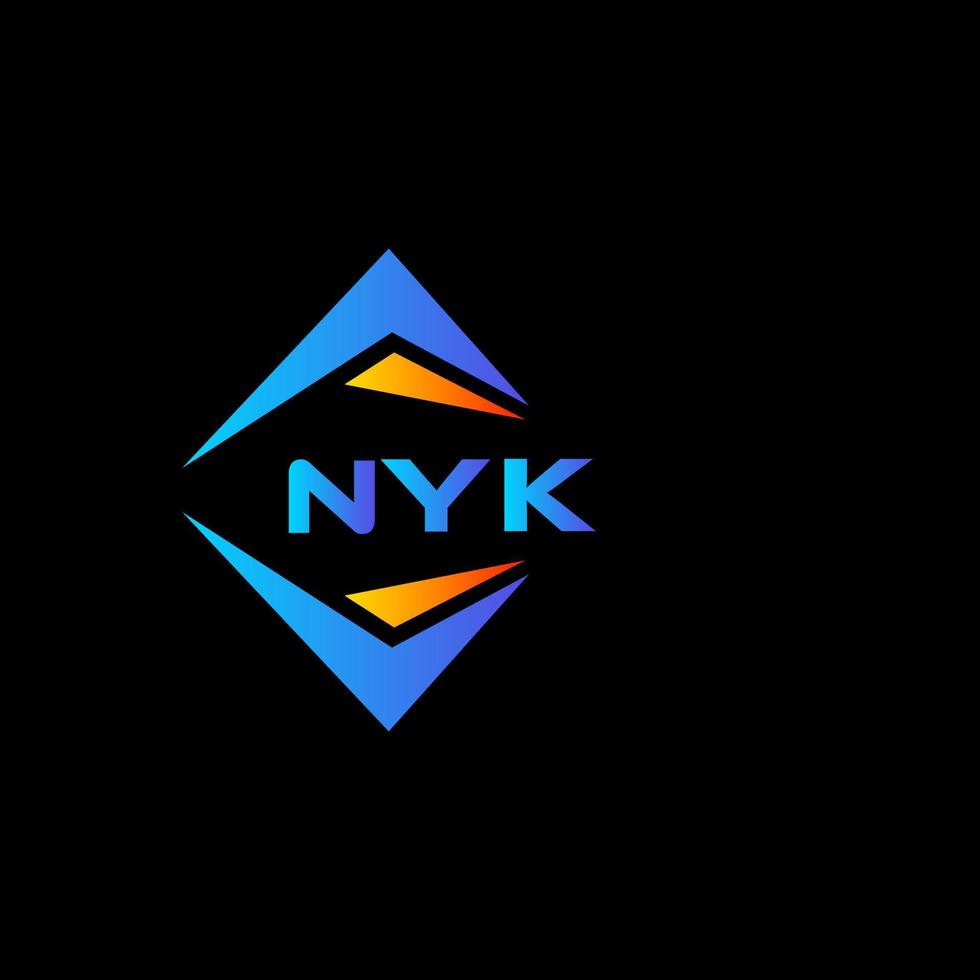 diseño de logotipo de tecnología abstracta de nyk sobre fondo negro. concepto de logotipo de letra de iniciales creativas de nyk. vector