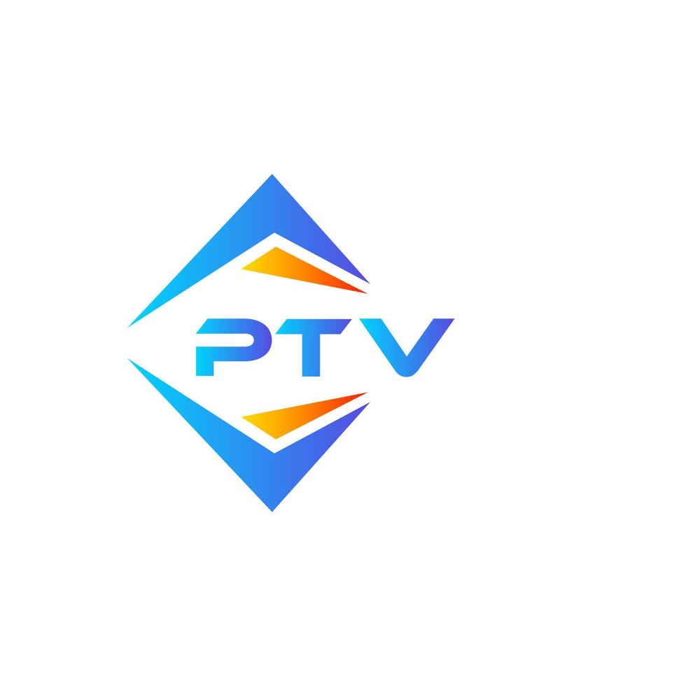 diseño de logotipo de tecnología abstracta ptv sobre fondo blanco. concepto de logotipo de letra de iniciales creativas de ptv. vector