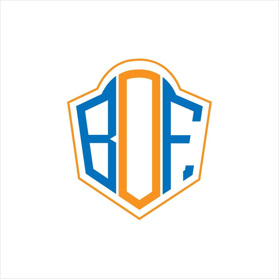 bof diseño de logotipo de escudo de monograma abstracto sobre fondo blanco. logotipo de la letra de las iniciales creativas de bof. vector