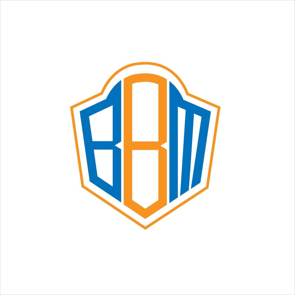 BBM abstract monogram shield logo design on white background. BBM creative initials letter logo. vector